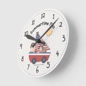 Country Summertime Fun Wall Clock Runde Wanduhr (Winkel)
