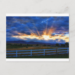 Country Sunbeam Ray Sunset Postkarte