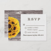 Country Sunblumen Barn Wood Wedding RSVP (Vorne/Hinten)