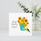 Country Sunblumen Bouquet Geburtstag Karte (Stehend Vorderseite)