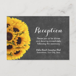 Country Sunblumen Chalkboard Hochzeitsempfang Begleitkarte