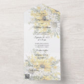 Country Sunblumen & Daisies mit QR-Code All In One Einladung (Innen Boden)