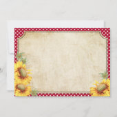 Country Sunblumen Gingham Karo Rustic Vielen Dank Dankeskarte (Rückseite)