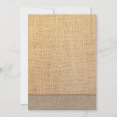 Country Sunblumen Laked Burlap Geburtstagsparty Einladung (Rückseite)