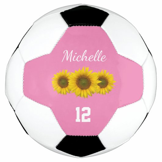 Country Sunblumen Niedlich Girly Pink Fußball (Vorderseite)