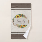 Country Sunblumen Rustic Wood Familienname Badhandtuch Set (Handtuch)