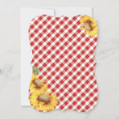 Country Sunblumen und Gingham Karo Baby Dusche Einladung (Rückseite)