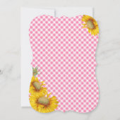 Country Sunblumen und Gingham Karo Baby Shower Einladung (Rückseite)