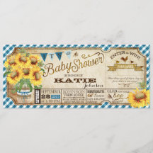 Country Sunblumen und Gingham Karo Baby Shower