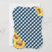 Country Sunblumen und Gingham Karo Baby Shower Einladung (Rückseite)