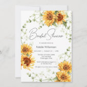 Country Sunbluts and Vines Brautparty Einladung (Vorderseite)
