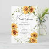 Country Sunbluts and Vines Brautparty Einladung (Stehend Vorderseite)