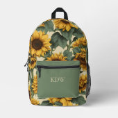 Country Sunbluts Monogram Bedruckter Rucksack (Vorderseite)