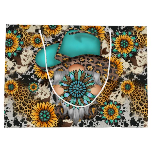 Country Sunflores Große Geschenktüte (Rückseite)