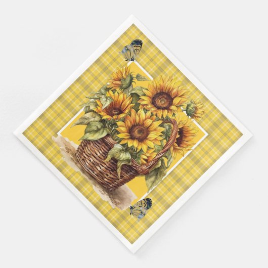 Country Sunflores Serviette (Ecke)