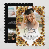 Country Sunflower Abschluss Ankündigung Scallop (Vorne/Hinten)