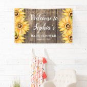 Country Sunflower Baby Dusche Willkommen Banner (Insitu)