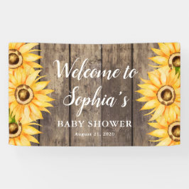 Country Sunflower Baby Dusche Willkommen Banner