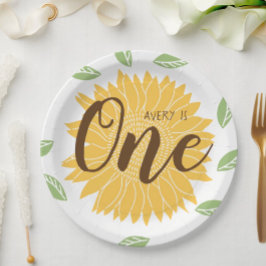 Country Sunflower Baby's 1. Geburtstag Pappteller