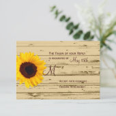 Country Sunflower Barn Rustic Wedding RSVP Cards (Stehend Vorderseite)