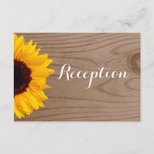 Country Sunflower Barn Wood Wedding Card Begleitkarte (Vorderseite)