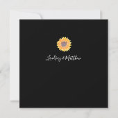 Country Sunflower Black Wedding Einladung (Rückseite)
