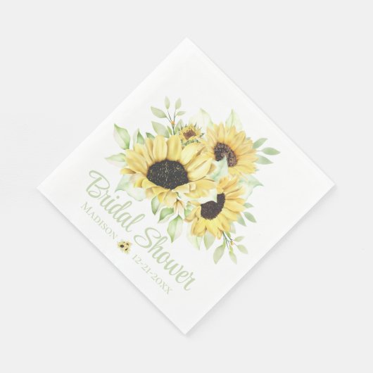 Country Sunflower Brautparty Serviette (Ecke)