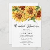 Country Sunflower Bridal Dusche Einladung (Vorne/Hinten)