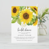 Country Sunflower Bridal Dusche Einladung (Stehend Vorderseite)