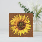 Country Sunflower Brown Brautparty Einladung (Stehend Vorderseite)