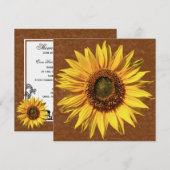 Country Sunflower Brown Brautparty Einladung (Vorne/Hinten)