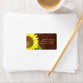 Country Sunflower Brown Wedge Address Adressaufkleber (Insitu)