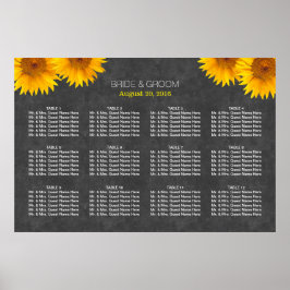 Country Sunflower Chalkboard Hochzeitskarte Poster