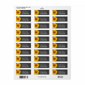 Country Sunflower Chalkboard Rücksendeadresse (Vorne)