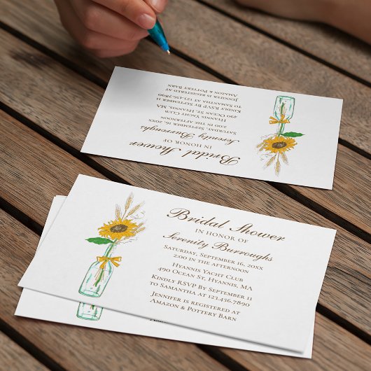 Country Sunflower Country Brautparty Einladung