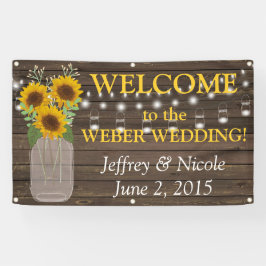 Country Sunflower Custom Wedding Banner