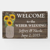 Country Sunflower Custom Wedding Banner (Horizontal)