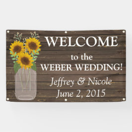 Country Sunflower Custom Wedding Banner