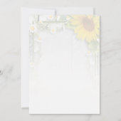 Country Sunflower Daisy Kinderdusche Party Einladung (Rückseite)