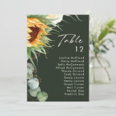Country Sunflower | Dark Green Tischnummer Chart (Stehend Vorderseite)