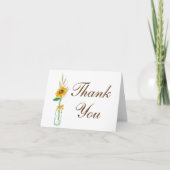 Country Sunflower Floral Danke Rustic Wedding (Vorderseite)