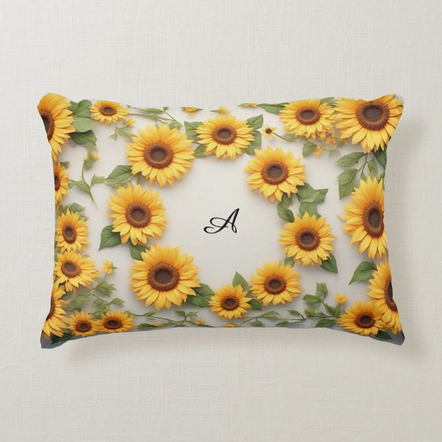 Country Sunflower Floral Design Dekokissen (Vorderseite)