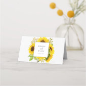 Country Sunflower Folded Wedding Platzkarte (Rückseite)