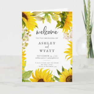 Country Sunflower Folded Wedding Programm