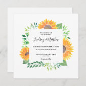 Country Sunflower Foliage Hochzeit Einladung (Vorne/Hinten)