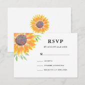 Country Sunflower Foliage Wedding RSVP Karte (Vorne/Hinten)