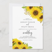 Country Sunflower Foto Einladung Hochzeit (Vorderseite)