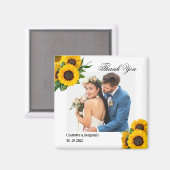 Country Sunflower Foto Gastgeschenk Hochzeit Gesch Magnet (Vorderseite/Rückseite)