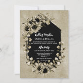 Country Sunflower Foto Hochzeitsempfang Einladung (Vorderseite)