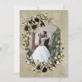 Country Sunflower Foto Hochzeitsempfang Einladung (Rückseite)